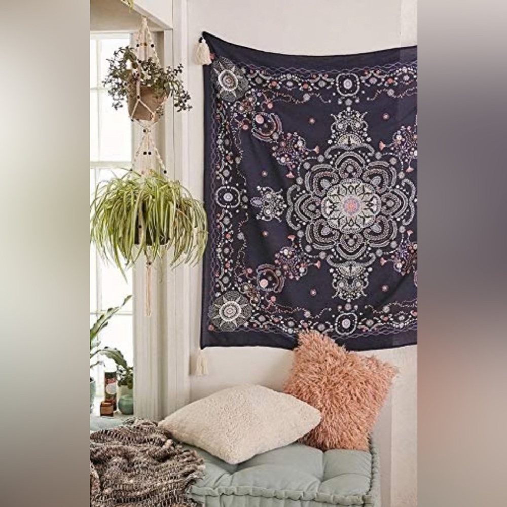 Navy blue tapestry 48” by 48”